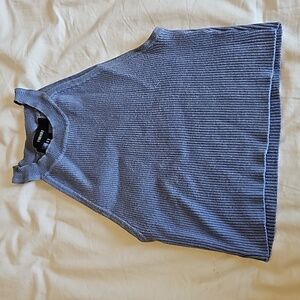 🩴 Blue Halter Ribbed Crop Top Size M